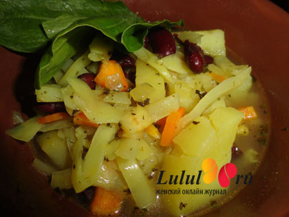 постное блюдо овощное рагу с фасолью рецепт с фото